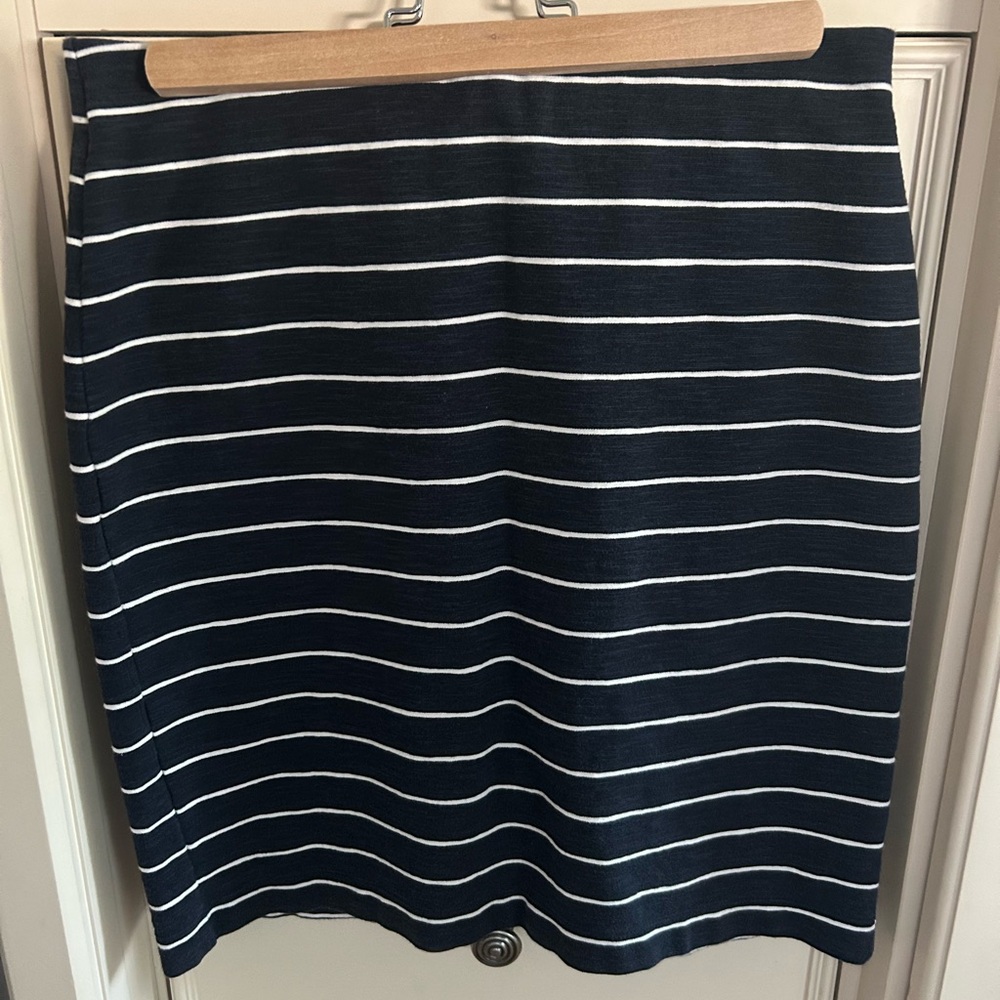 Banana Republic Navy and White Striped Pencil Skirt